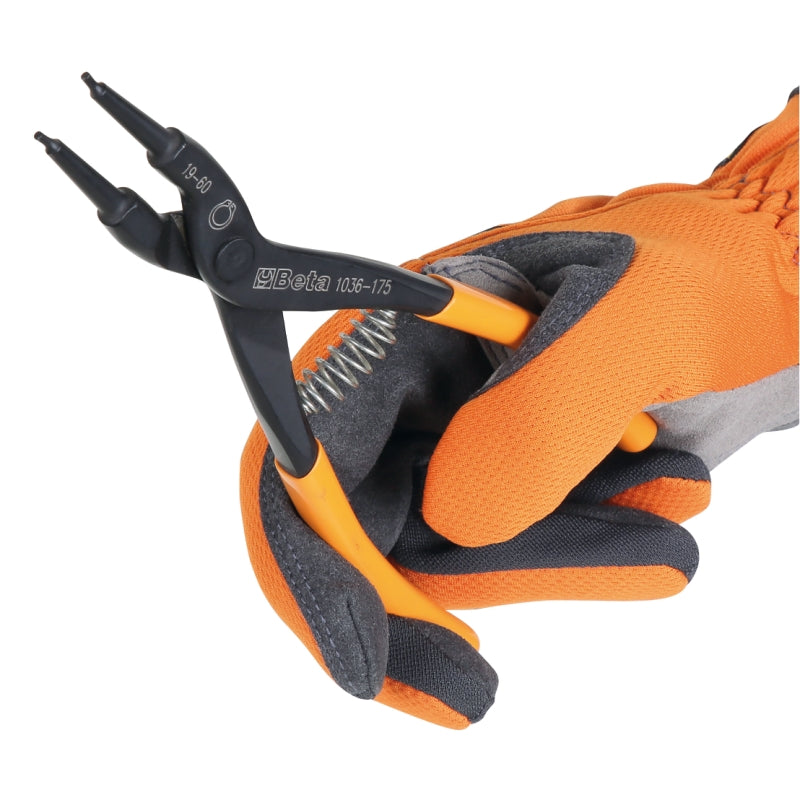 External Circlip Pliers Straight Pattern PVC Handles 175mm - Beta Tools 1036 175 - Image 5