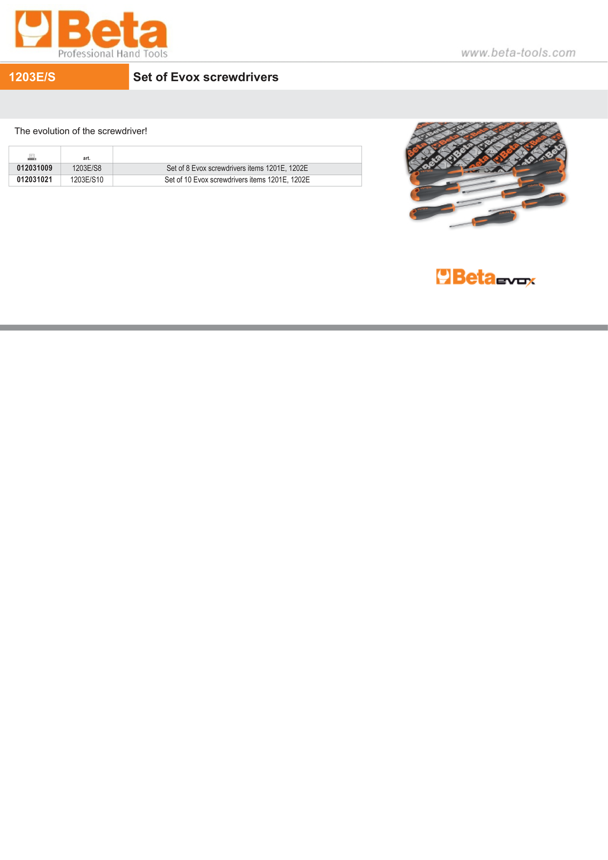 Set of Evox Screwdrivers - BetaEVOX 1203E/S8 - Image 3