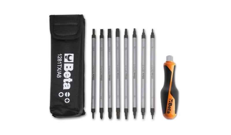 8 Reversible Screwdrivers 1 Accessory in Case - Beta Tools 1281BG-TX/A8 - Image 1