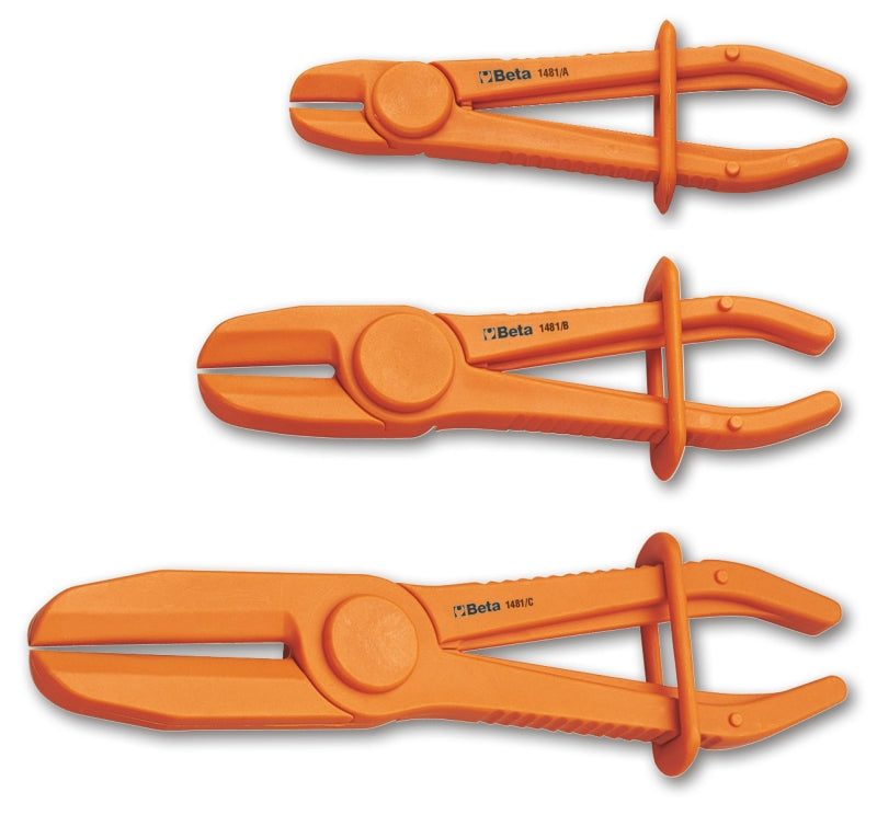 Set of 3 Plastic Hose Pliers 8mm - 45mm - Beta Tools 1481PL/S3 - Image 1