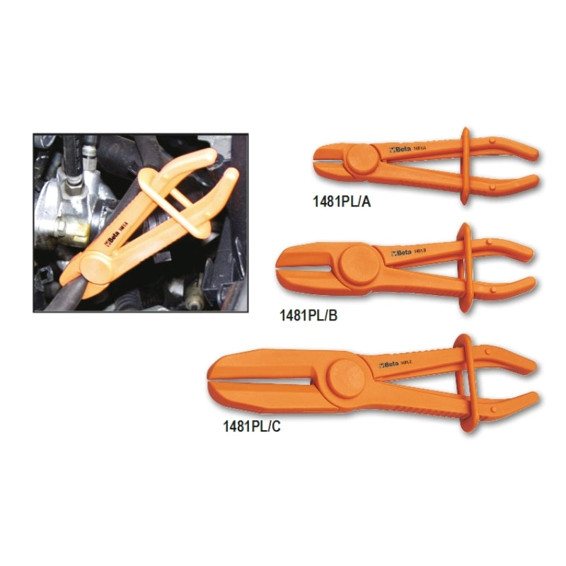 Set of 3 Plastic Hose Pliers 8mm - 45mm - Beta Tools 1481PL/S3 - Image 2