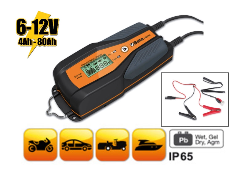 Electronic Car/Motorcycle Battery Charger 6V/12V 1A - 8A 4Ah - 160Ah - Beta Tools 1498/4A - Image 1
