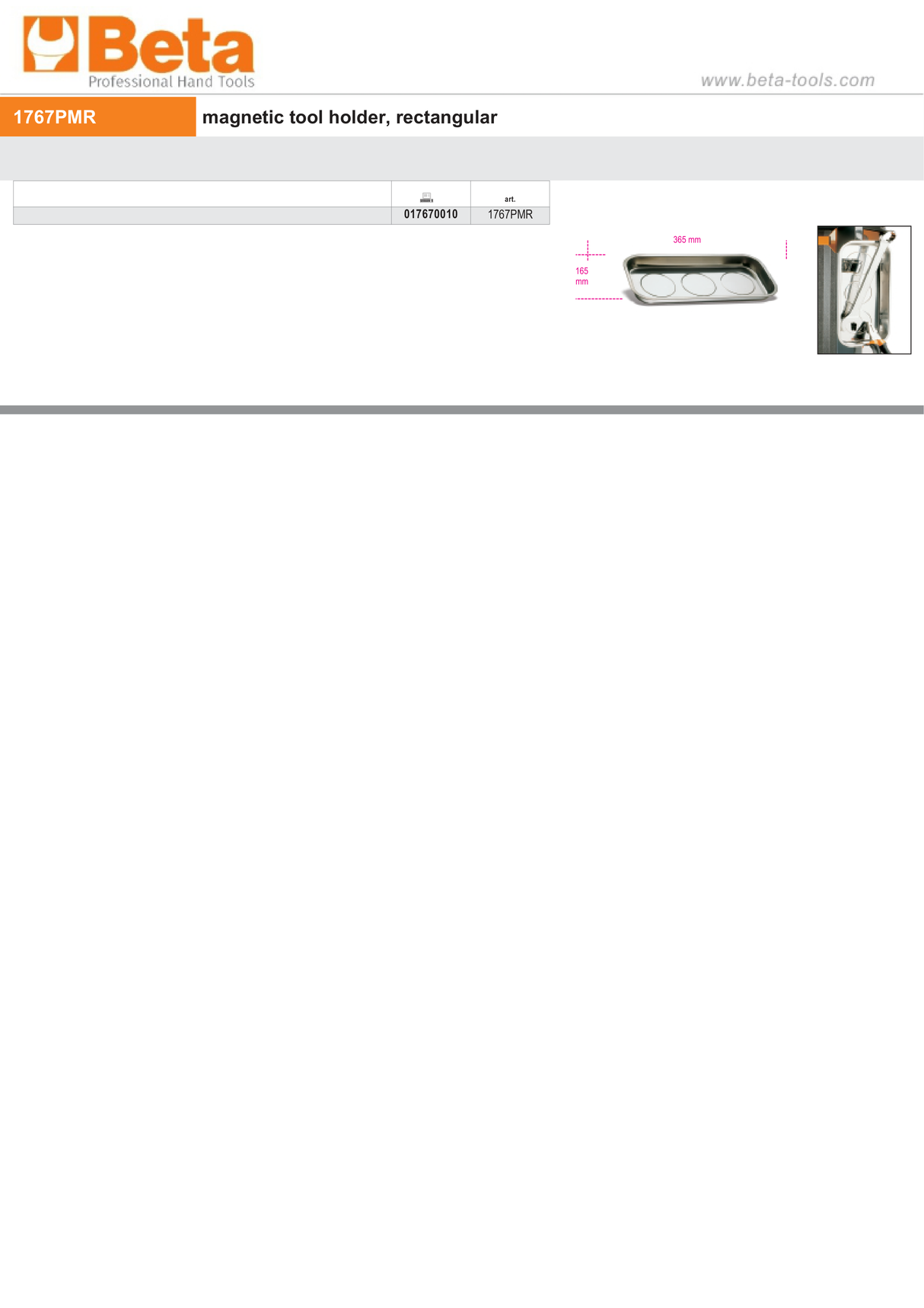 Rectangular Magnetic Tool Holder - Beta Tools 1767PMR - Image 3