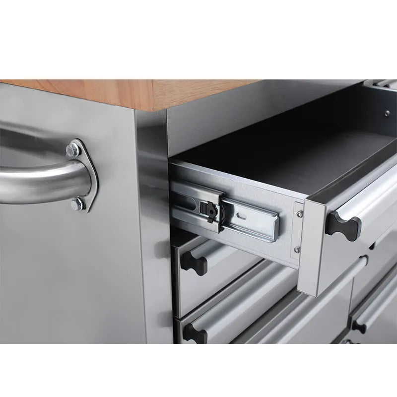 55" Brushed Stainless Steel 10-Drawer Tool Chest