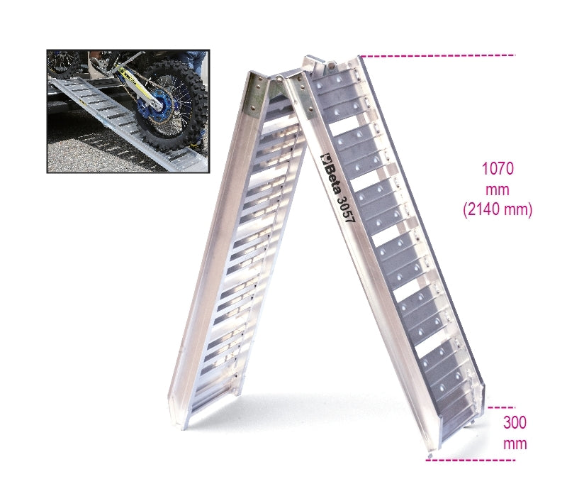 Aluminum Ramp for Loading/Unloading Motorcycles 2220x280mm 350kg Capacity - Beta Tools 3057 - Image 4