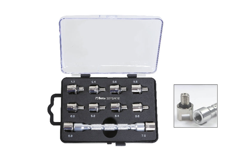 Universal Wrench Set with Interchangeable Head and 10 Bits for Wheel Spokes - Beta Tools 3075/K10 - Image 3