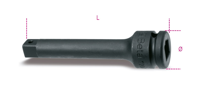 1/2" Drive Impact Extension Bar, 125mm Length - Beta Tools 720/21 - Image 1
