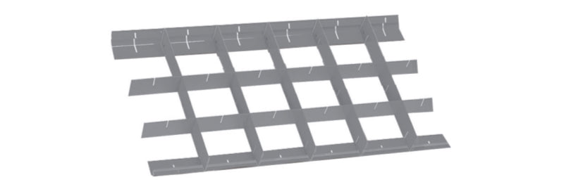 Crossed Partitions for C38, C45PRO M4/M5/M7/M8 Left Side Drawer 570x410mm 70mm Height - Beta Tools 8889CS/7 - Image 1