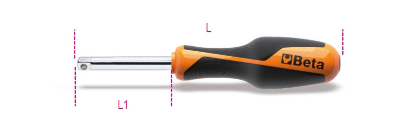 Spinner Handle, 1/4" Drive, 128mm Length - Beta Tools 900BG/30C - Image 1