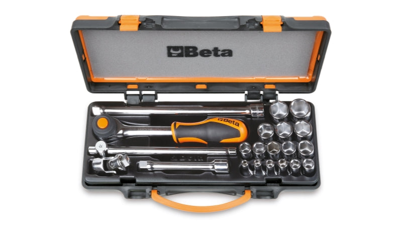 Hexagon Socket and Accessory Set in Metal Case 16 Sockets 5 Accessories - Beta Tools 910A/C16HR - Image 1