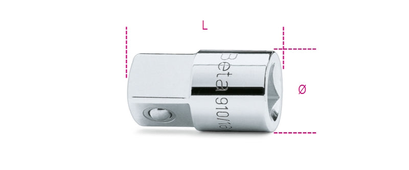Adaptor 3/8" Female to 1/2" Male Drive 32mm - Beta Tools 910/16 - Image 1