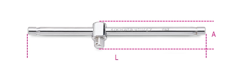 3/8" Drive Sliding T-Handle 210mm - Beta Tools 910/42 - Image 1