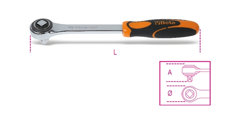 1/2" Push-Through Drive Ratchet 72 Teeth 275mm - Beta Tools 920/50 - Image 3