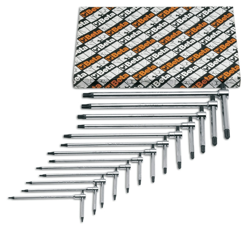 Set of 6 T-Handle Wrenches with Three Hexagon Male Ends for Torx Head Screws T8 - T30 - Beta Tools 951TX/S6 - Image 2