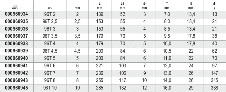 Offset Hexagon Key Wrench with High Torque Handle 6mm - Beta Tools 96T 6 - Image 4