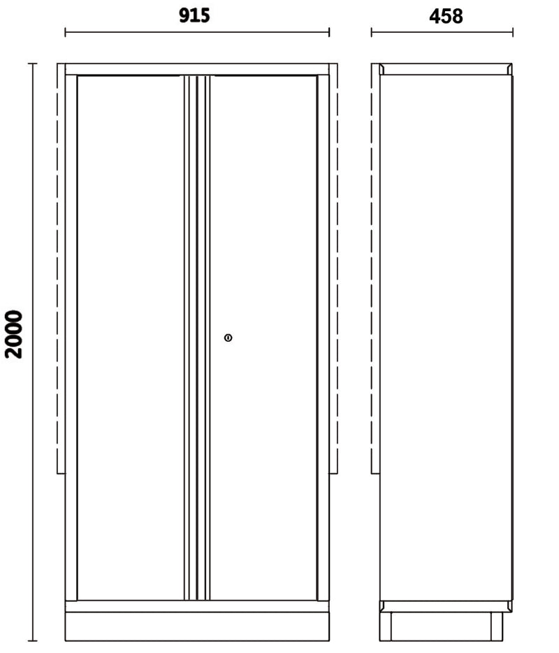 Two-Door Tool Cabinet with Adjustable Shelves and Lock for Workshop - BetaC45PRO C45PRO AS2 - Image 2