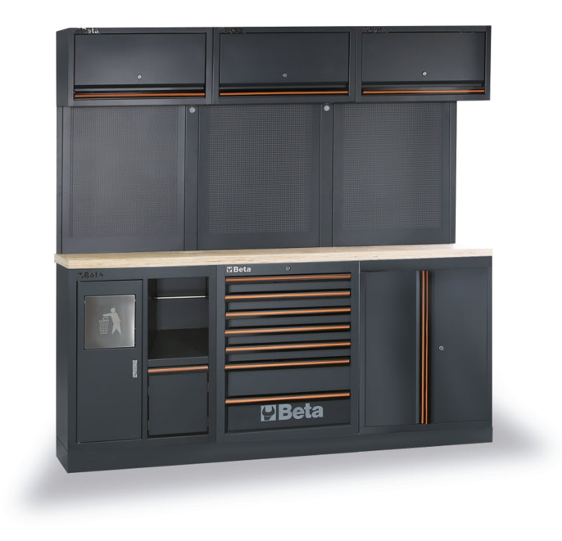 Workbenches for Workshop Equipment Combination with Wood Worktop, Drawers, Tool Panels, and Cabinets - BetaC45PRO C45PRO AW - Image 1