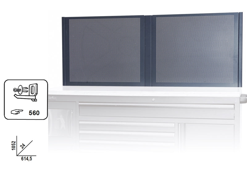 Perforated Tool Panels Pair with 50-Hook Kit for Mobile Roller Cab - BetaC45PRO C45PRO CPF - Image 1