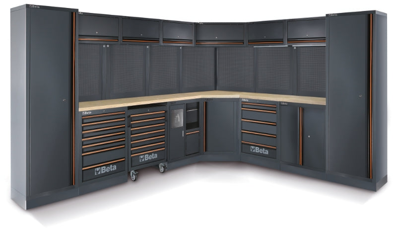 Workshop Equipment Combination with Wood Worktops, Drawers, Tool Panels, and Cabinets - BetaC45PRO C45PRO DW - Image 1