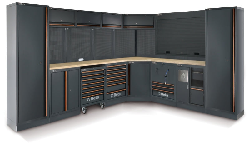 Workshop Equipment Combination with Wood Worktops, Drawers, Tool Panels, and Cabinets - BetaC45PRO C45PRO FW - Image 1