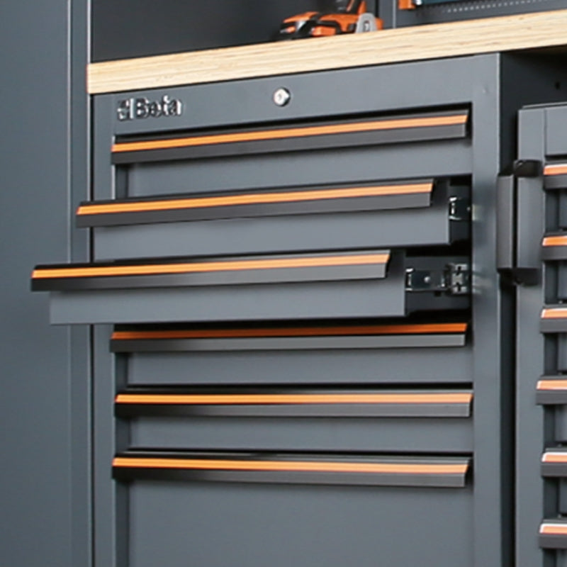 Workshop Equipment Combination with Wood Worktop, Drawers, Tool Panels, and Cabinets - BetaC45PRO C45PRO HW - Image 3
