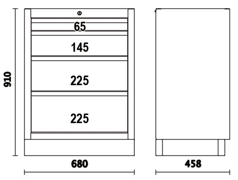 Fixed Module with 4 Drawers for Workshop - BetaC45PRO C45PRO M4 - Image 4
