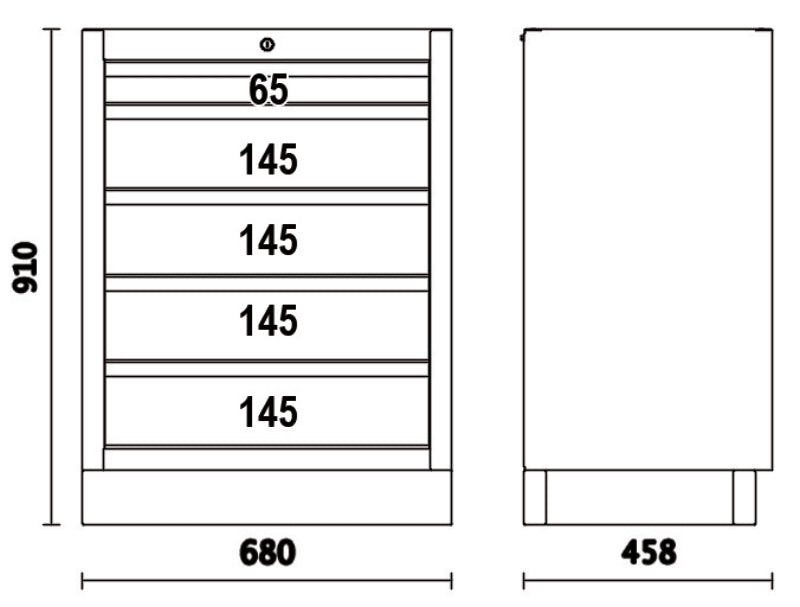 Fixed Module with 5 Drawers for Workshop - BetaC45PRO C45PRO M5 - Image 4