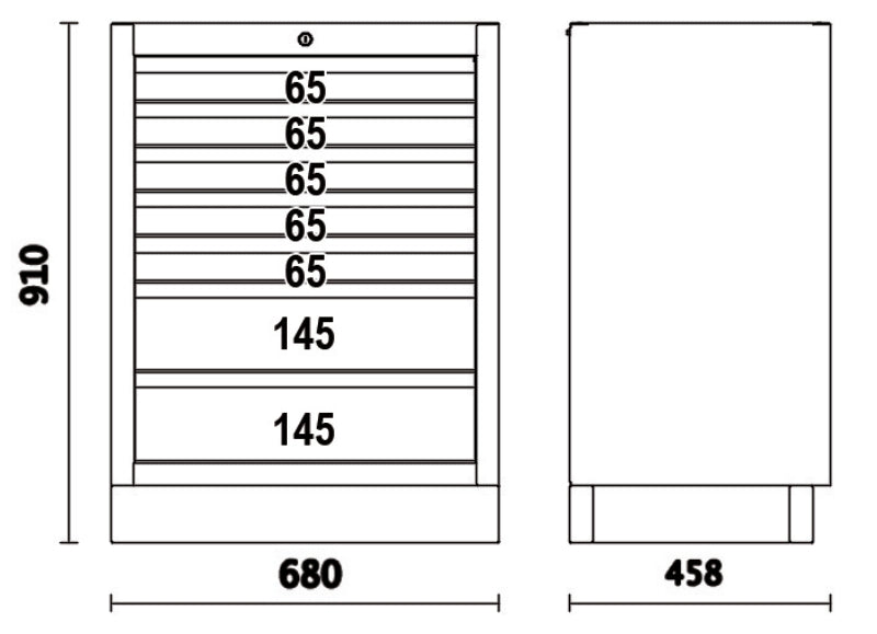 Fixed Module with 7 Drawers for Workshop - BetaC45PRO C45PRO M7 - Image 4
