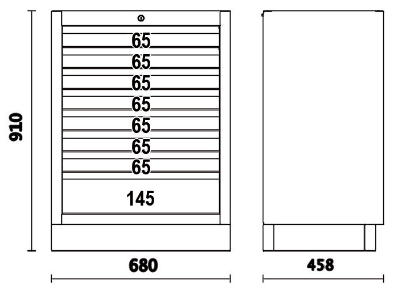 Fixed Module with 8 Drawers for Workshop - BetaC45PRO C45PRO M8 - Image 2