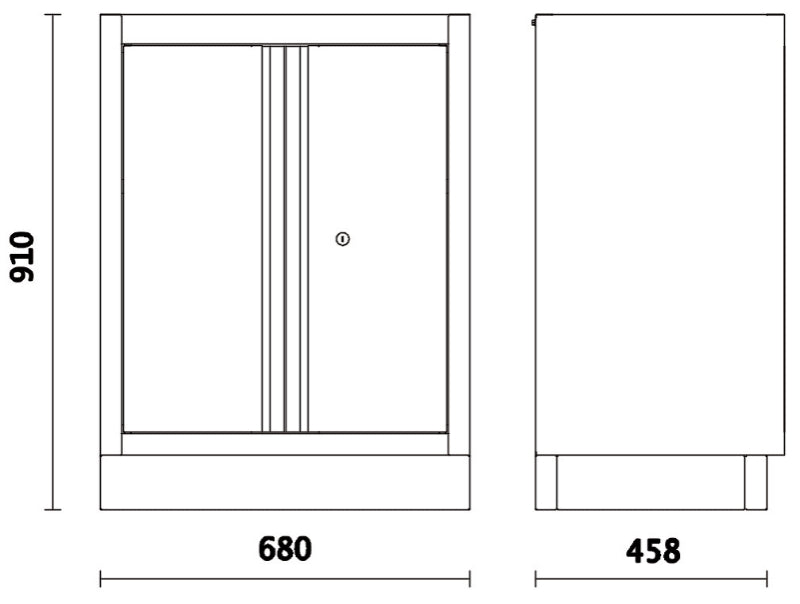 Fixed Two-Door Module with Adjustable Shelf for Workshop - BetaC45PRO C45PRO MA - Image 3