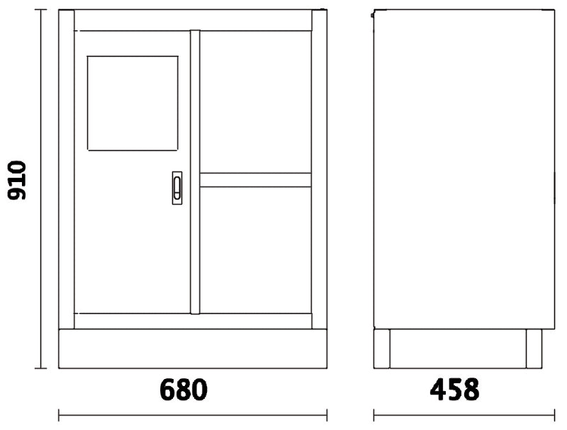 Fixed Service Module with Waste Bin and Paper Roll Compartment for Workshop - BetaC45PRO C45PRO MS - Image 3