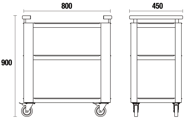 3-Tier Tool Trolley with Adjustable Middle Shelf for Workshop - BetaC45PRO C45PRO T3 - Image 2