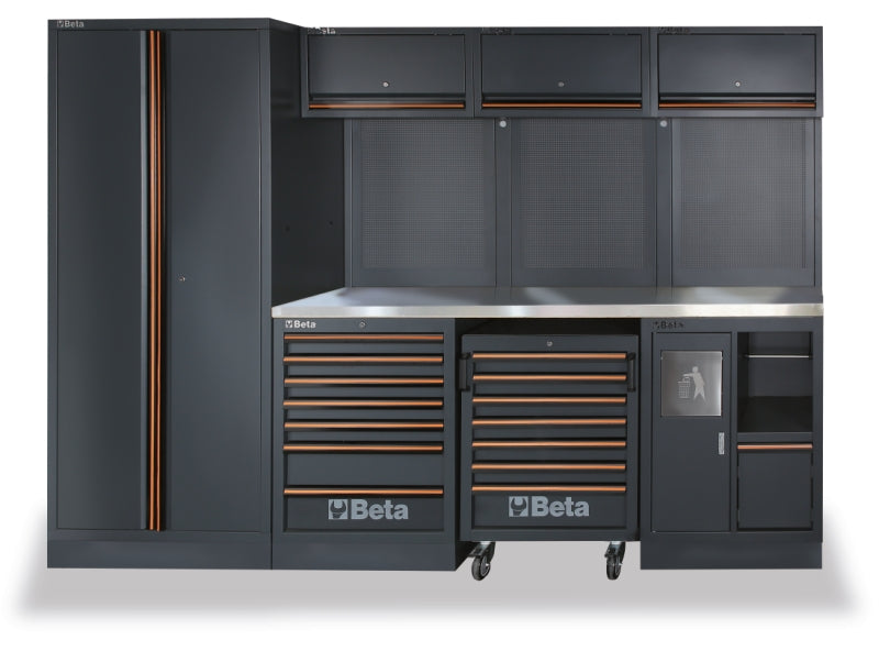 Workshop Equipment Combination with Worktop, Drawers, Tool Panels, and Cabinets - BetaC45PRO C45PRO X - Image 1