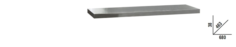 Stainless Steel Coated MDF Worktop 680x463x38mm for Workbench - BetaC45PRO C45PX/1-0,7MT - Image 1