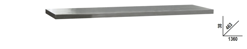 Stainless Steel Coated MDF Worktop 1360x463x38mm for Workbench - BetaC45PRO C45PX/2-1,3MT - Image 1