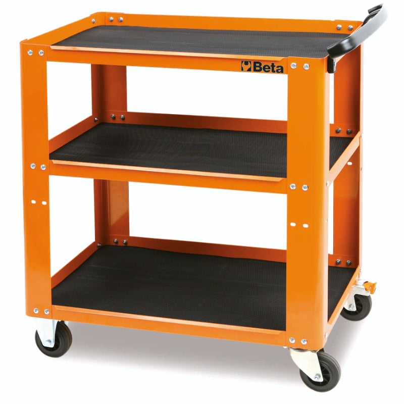 Trolley with 3 Antislip Rubber Tops, Ergonomic Handle, 4 Castors 100mm, 200kg Load Capacity - Beta Tools C51 R - Image 1