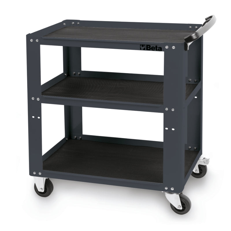 Trolley with 3 Antislip Rubber Tops, Ergonomic Handle, 4 Castors 100mm, 200kg Load Capacity - Beta Tools C51 O - Image 3