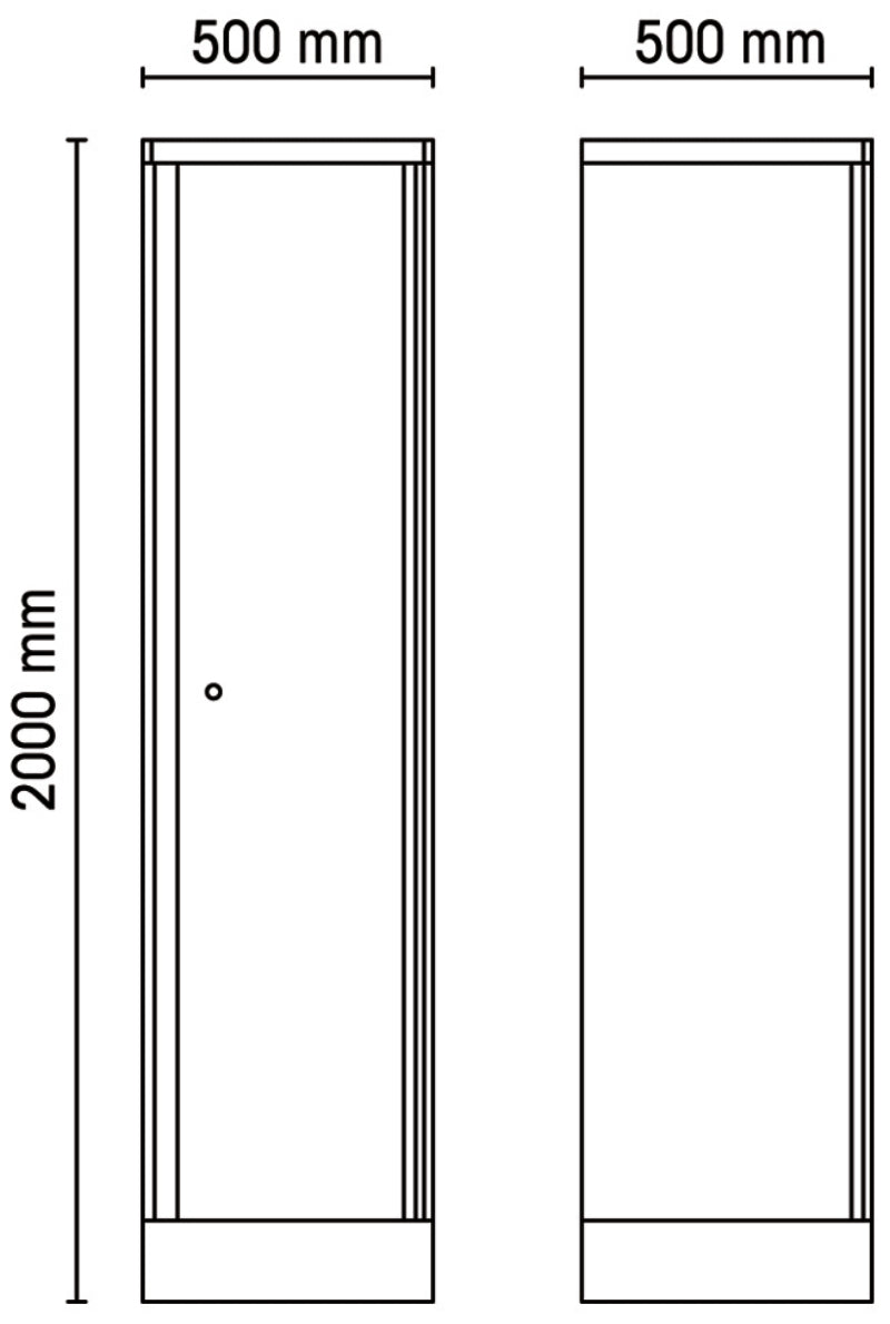 Single-Door Tool Cabinet, 1770x420x420mm, Adjustable Shelves, Lockable, with Clothes Rail - BetaRSC55 C55A1 - Image 3
