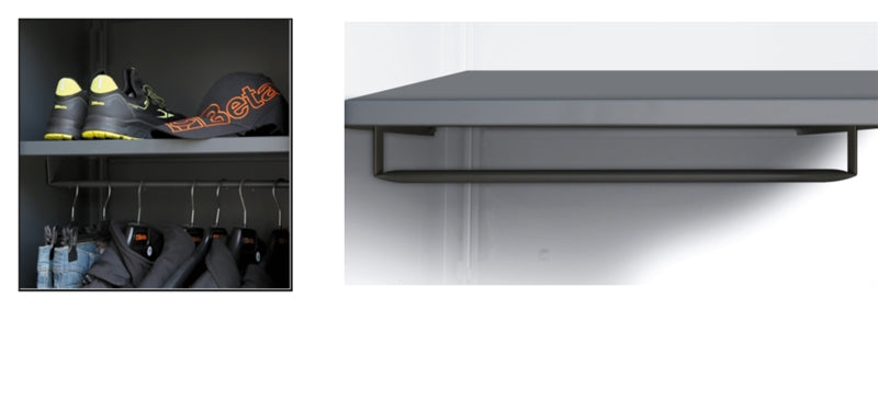 Interior Shelf with Clothes Rail for Tool Cabinet, 497x403mm - BetaRSC55 C55 A1/RB42 - Image 1
