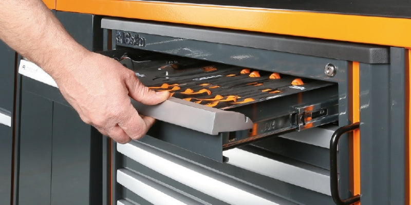 Workshop Equipment Set with Two-Door Cabinet, Workbench, 7-Drawer Module, Service Module, Tool Panel, 2.85x2.00x0.76m - BetaRSC55 C55AB - Image 2