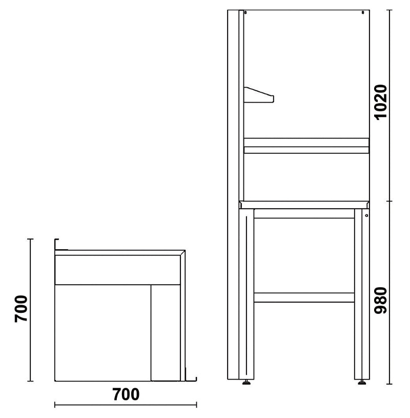 Self-Supporting Complete Corner Worktop, 700x700mm, with Tool Wall Systems and Fixing Shelves - BetaRSC55 C55AC-G - Image 4