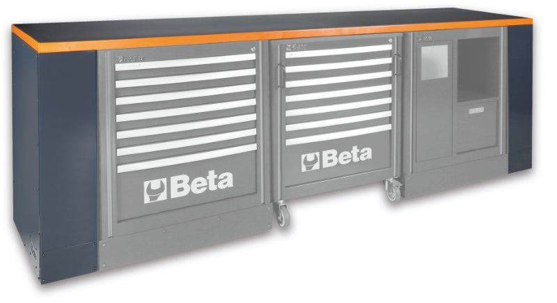 2.8m Workbench with Shockproof PVC Coated Worktop, Vice Holes, Adjustable Feet - BetaRSC55 C55BG/2,8 - Image 2