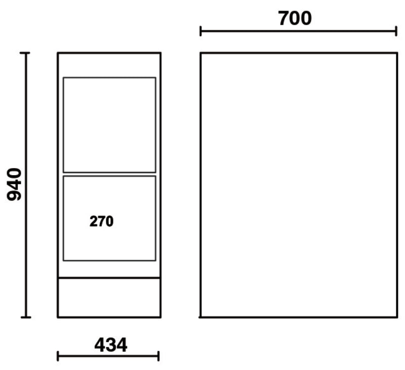 Double Leg with Paper Roll Holder Compartment, Door, Adjustable Feet - BetaRSC55 C55B/GDP - Image 3