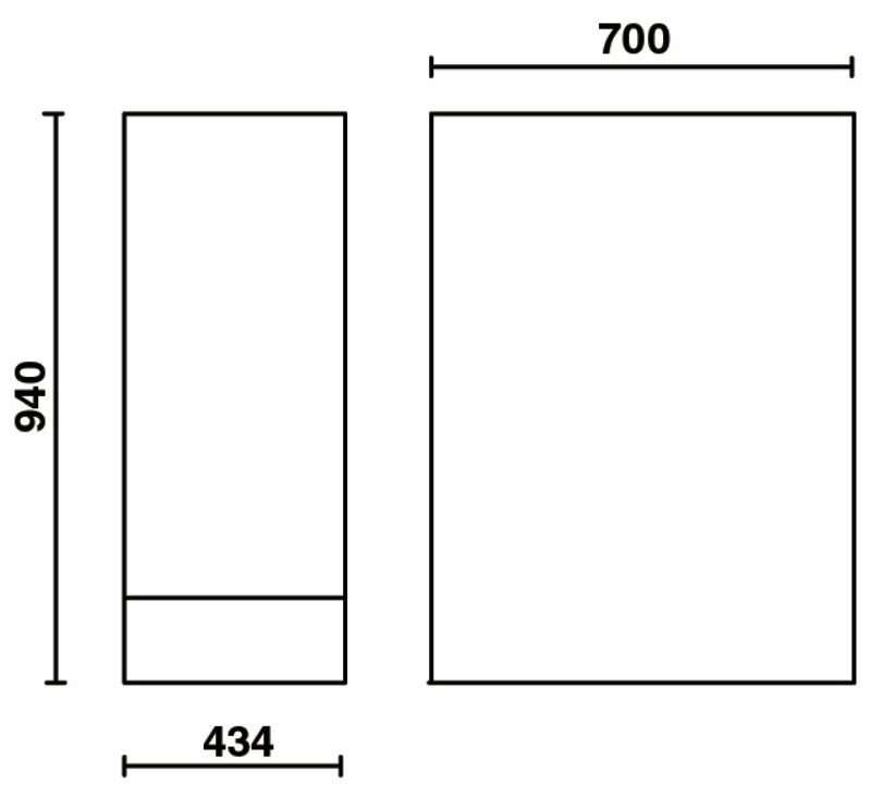 Double Leg with Slide-Away Door Compartment, Adjustable Feet, 365x750mm - BetaRSC55 C55B/GDS - Image 3