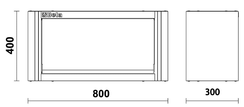Suspended Cupboard with Gas Springs, 800x400x300mm - BetaRSC55 C55PM/M0,8 - Image 2