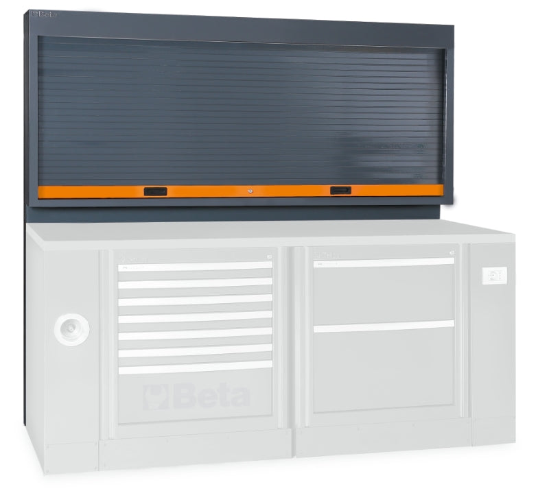 Tool Wall System with Lockable Adjustable Shutter, Perforated Panel, 50-Hook Kit, Fits 2m Workbench - BetaRSC55 C55PS-G - Image 1