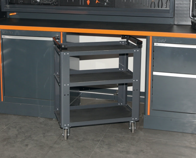 Trolley with 3 Antislip Rubber Tops, Ergonomic Handle, 100mm Castors, 200kg Load Capacity - BetaRSC55 C55T3 - Image 2