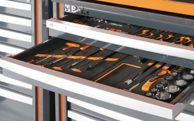 Comprehensive Workshop Equipment Set with Cabinets, Workbenches, Mobile Roller Cab, Tool Panels, 5.4x2.00x0.76m - BetaRSC55 C55 - Image 9