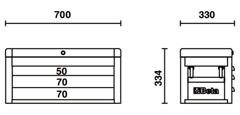 Portable Tool Chest with 3 Drawers and Ball Bearing Slides - Beta Tools RSC22-R - Image 5