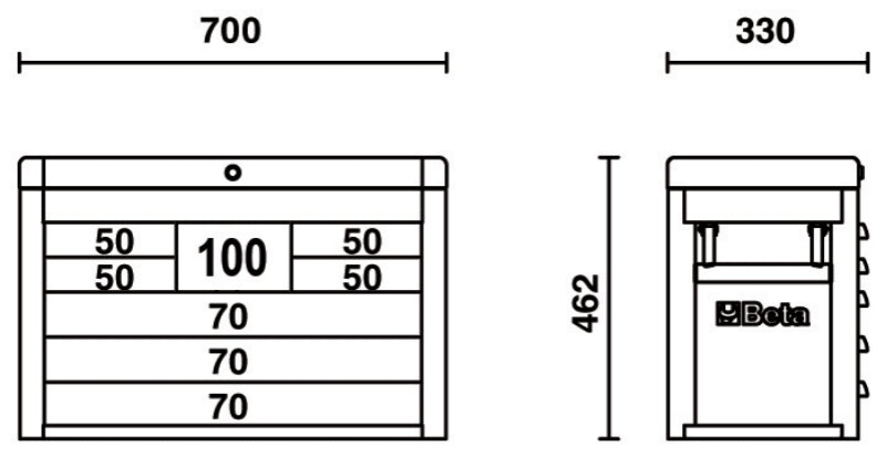 Portable Tool Chest with 8 Drawers and Centralized Lock - Beta Tools RSC23C-O - Image 5